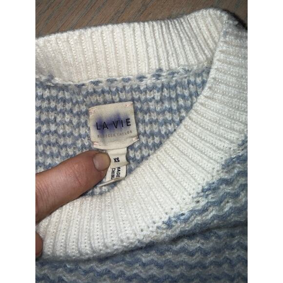 La Vie Rebecca Taylor blue wool blend knit crewneck sweater size xs - Picture 4 of 6